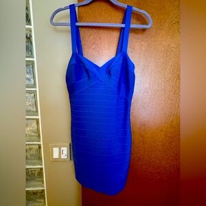 Hervé Léger Bright Blue Bodycon Mini Dress – NWT – Size M – $790 MSRP